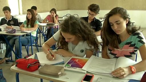 Classe de mathématiques au lycée français de Damas.