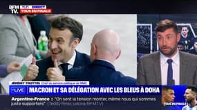 Macron et sa délégation avec les Bleus à Doha - 18/12