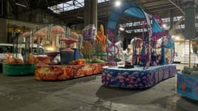 Des chars prêts à défiler pour le carnaval de Nice 2025