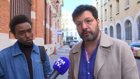 L'avocat Arié Alimi et Souleyman A. sur BFMTV, le 17 avril 2023
