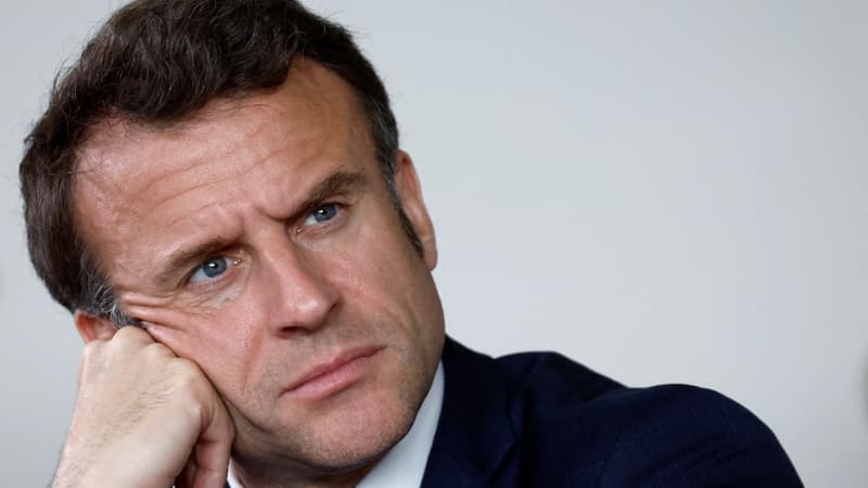 Emmanuel Macron, le 25 avril 2023 à Vendôme (Loir-et-Cher) 