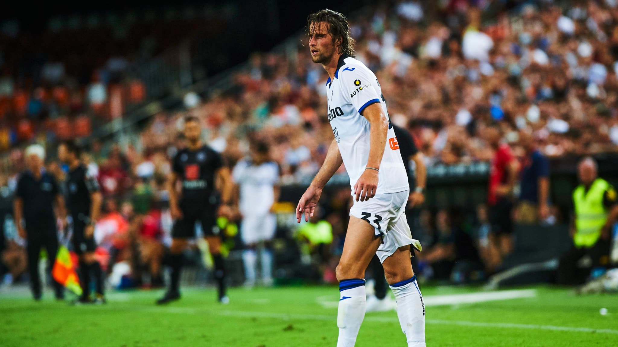 Hans Hateboer avec l'Atalanta Bergame, à Valence le 6 août 2022