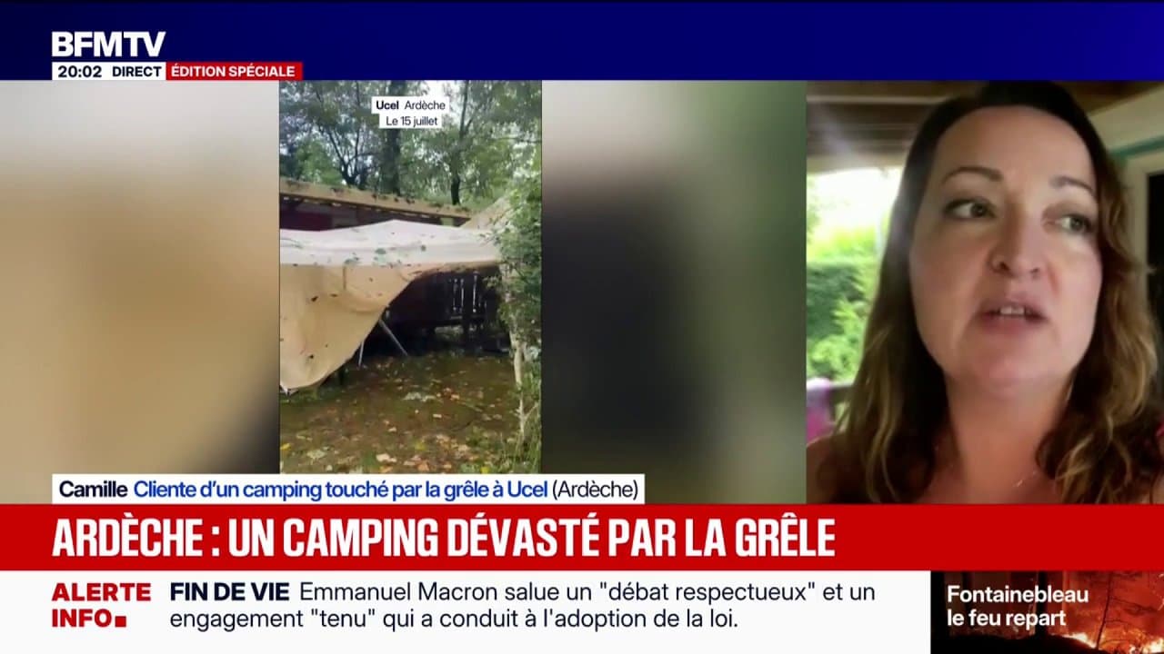 Ardèche: un orage de grêle a complètement dévasté ce camping situé à Ucel