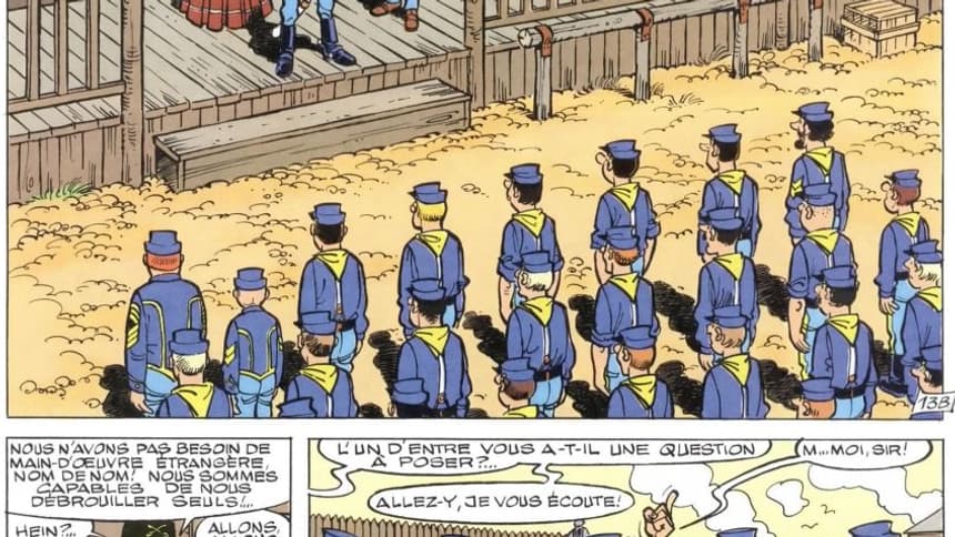 Une scène de la BD "Captain Nepel" de Lambil et Cauvin Une scène de la BD "Captain Nepel" de Lambil et Cauvin