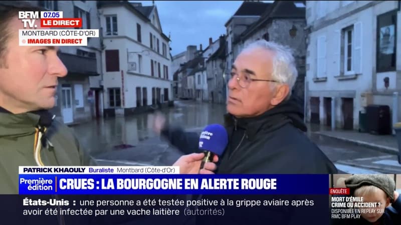 Côte-d'Or: la décrue s'amorce à Montbard, le niveau de l'eau baisse dans les rues