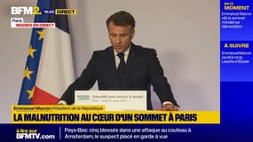 Sommet contre la malnutrition: Emmanuel Macron affirme que "les guerres" entraînent "de l'insécurité alimentaire"