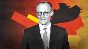 Le leader de CDU Friedrich Merz, candidat aux élections fédérales, pose en amont d'un débat télévisé à Berlin (Allemagne), le 17 février 2025.