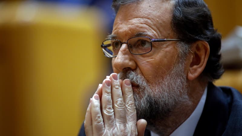 Le Premier ministre espagnol Mariano Rajoy, le 27 octobre 2017 à Madrid, lors de la session du Sénat.