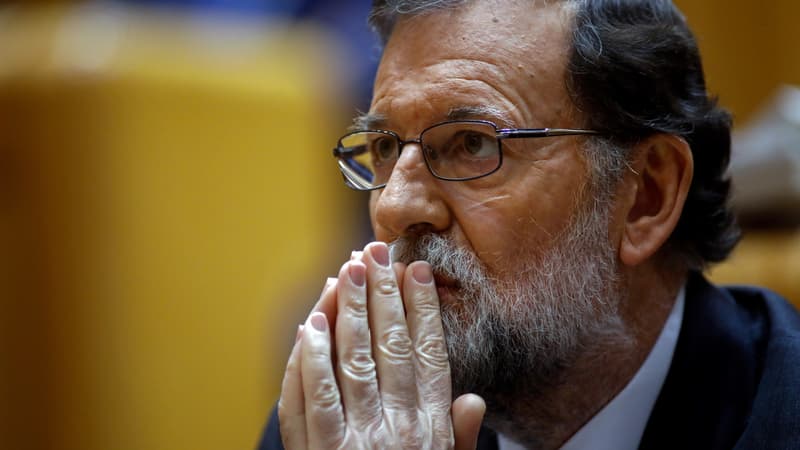 Le Premier ministre espagnol Mariano Rajoy, le 27 octobre 2017 à Madrid, lors de la session du Sénat. 