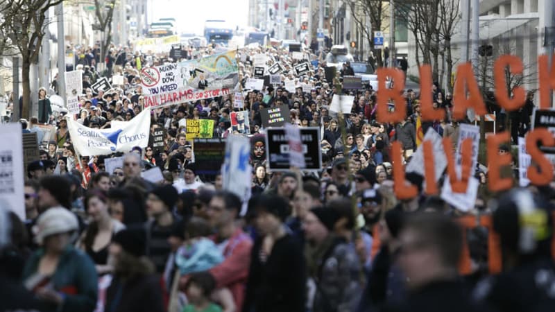 Une manifestation du mouvement Black Lives Matter à Washington le 15 avril 2017 