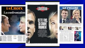 Les unes de Libération, La Croix et Le Figaro de lundi 11 avril 2022.