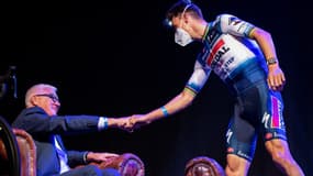 Patrick Lefevere et Julian Alaphilippe en janvier 2023