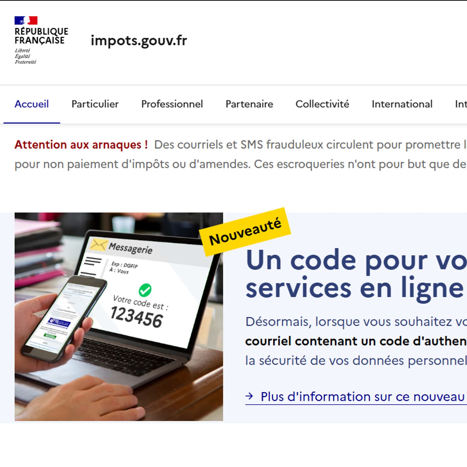 La double authentification arrive sur le site des impots