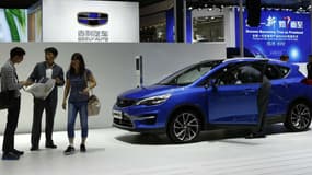 Un modèle Geely au dernier salon de Shanghai (Chine) en avril 2017.