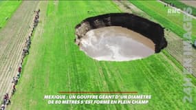 Un trou de 80 mètres de diamètre se forme en plein milieu d'un champs au Mexique 