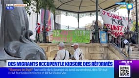 Des migrants occupent le kiosque des Réformés à Marseille