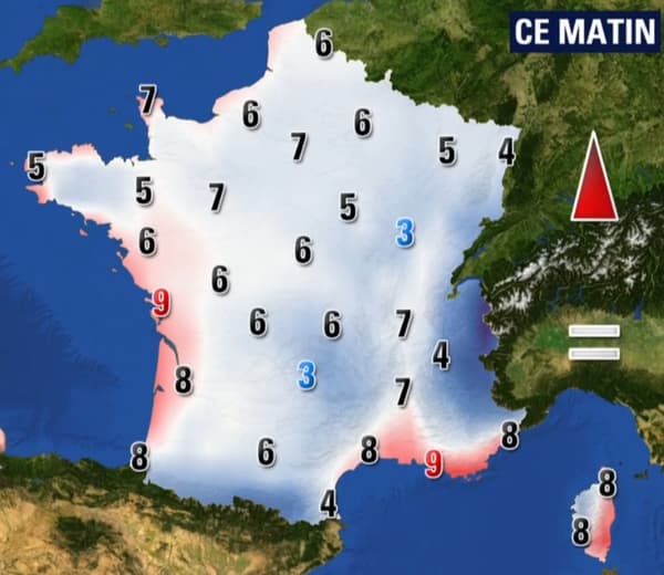 Les températures de ce mercredi 10 janvier en matinée Les températures de ce mercredi 10 janvier en matinée
