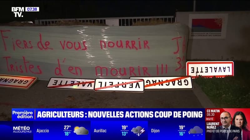 Haute-Garonne: alors que la colère remonte, ces agriculteurs s'en prennent à nouveau aux panneaux des villes