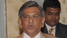Somanahalli Mallaiah Krishna, le ministre indien des Affaires étrangères, ici à Barheïn en 2011, estime paradoxalement que le dossier est "bien avancé"