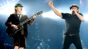 Brian Johnson et Angus Young en concert à Los Angeles en 2015