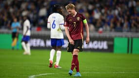 Kevin De Bruyne dépité par la prestation de la Belgique, battue par la France (2-0, Ligue des Nations), le 9 septembre 2024 à Lyon