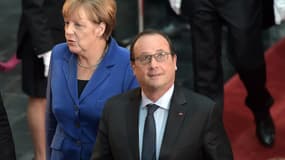 François Hollande et Angela Merkel au Parlement européen de Strasbourg mercredi 7 octobre 