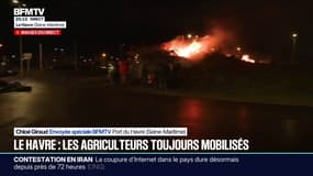 Le Havre: les agriculteurs sont toujours mobilisés sur place