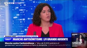 Marche contre l'antisémitisme: "Je ne me vois pas défiler aux côtés de celles et ceux qui ont contribué à banaliser l'antisémitisme dans l'histoire de notre pays", affirme Manon Aubry (LFI)