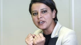 Najat Vallaud-Belkacem, s'exprime lors d'un meeting électoral à Villeurbanne, le 22 mai 2017