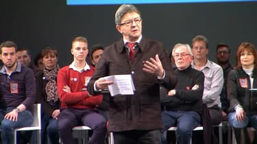 Jean-Luc Mélenchon, en meeting de campagne à Tourcoing ce dimanche.
