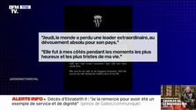 "Un exemple de service et de dignité": les mots du prince William au lendemain de la mort de la reine