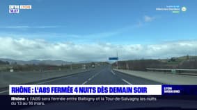 Rhône: l'A89 fermée quatre nuits à partir de lundi