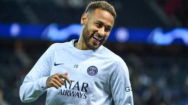 Neymar pendant un échauffement avec le PSG en octobre 2022