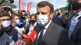 Emmanuel Macron à Poix-de-Picardie, le 17 juin 2021, dans la Somme.