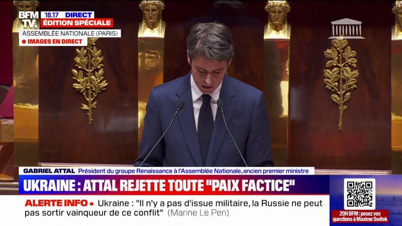 Ukraine: L'Europe ne doit être dépendante de personne, déclare Gabriel Attal (Renaissance)