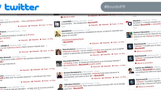 L'interview de François Hollande par Jean-Jacques Bourdin sur BFMTV et RMC a été le sujet le plus discuté sur le réseau social Twitter.