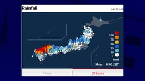 D'importantes précipitations sont attendues au Japon ce lundi 10 juillet 2023, ont annoncé les autorités