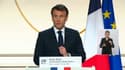 Emmanuel Macron lors d'un discours sur les relation de la France avec le continent africain, le 27 février 2023 à Paris
