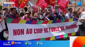 Strasbourg: une manifestation contre le "coup de force" de Macron