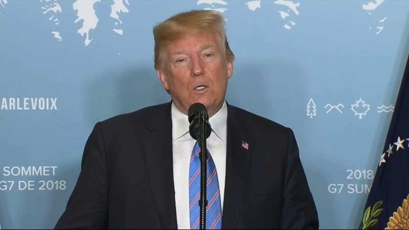 Donald Trump lors d'une conférence de presse le 9 juin 2018 à l’occasion du sommet du G7