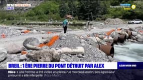 Tempête Alex: la première pierre du futur pont de Breil-sur-Roya a été posée