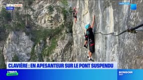 Clavière: en apesanteur sur le pont suspendu
