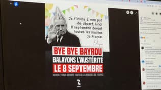 Des affiches pour appeler aux rassemblements pour fêter le départ de François Bayrou ont été diffusées sur les réseaux sociaux. 