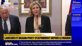 Relations France-Maroc: "Sur la question de la sécurité, du terrorisme : nous devons avancer ensemble", martèle depuis Rabat, Yaël Braun-Pivet
