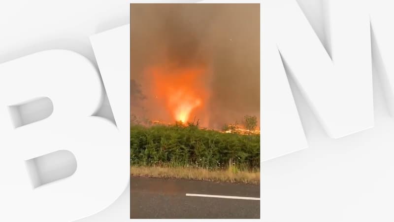 Incendies: une impressionnante "tornade de feu" observée en Gironde