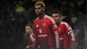 Marcus Rashford et Casemiro avec Manchester United  en Cup- le 17/09/2024