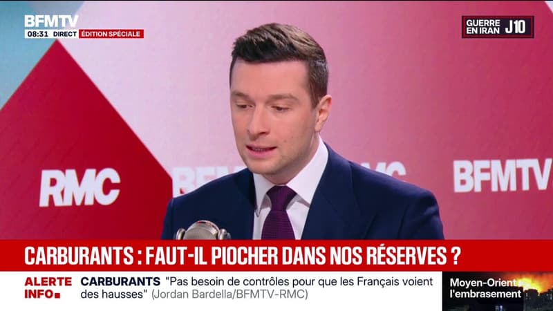 Hausse du prix des carburants: "Le gouvernement ne doit pas s'enrichir sur le dos d'une crise", affirme Jordan Bardella