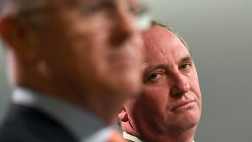 Le vice-Premier ministre australien Barnaby Joyce et le Premier ministre Malcolm Turnbull à Sydney, le 15 février 2018