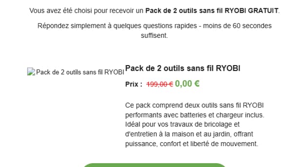 Un faux mail de concours