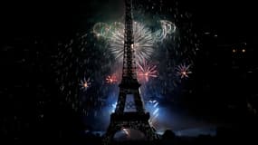 Le feu d'artifice du 14 juillet 2024 à Paris.